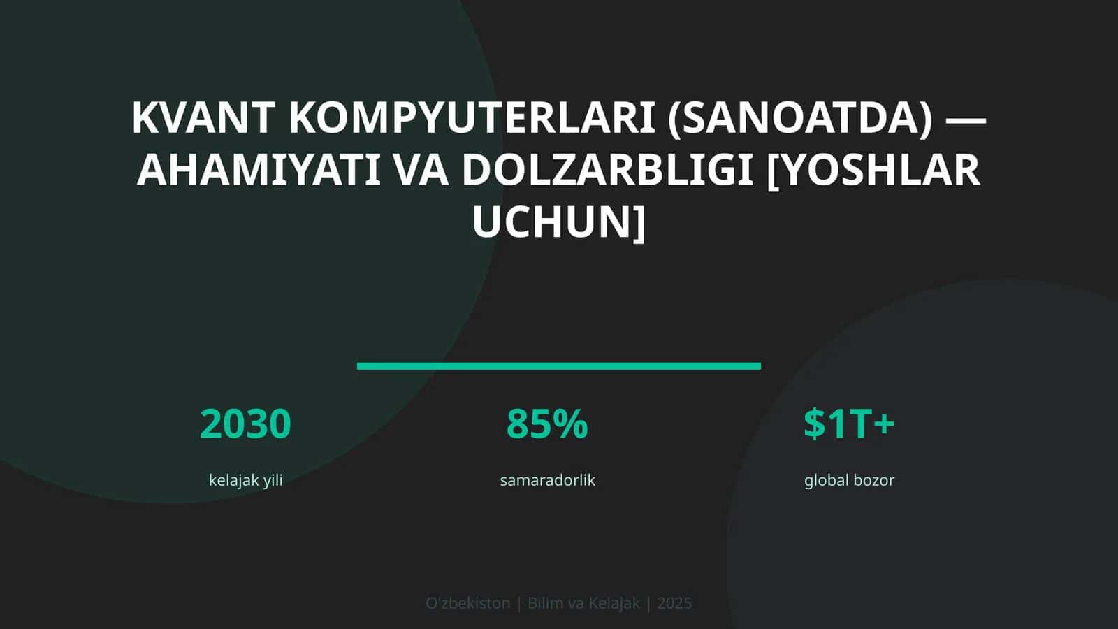 Kvant kompyuterlari (sanoatda) - ahamiyati va dolzarbligi [yoshlar uchun] 1