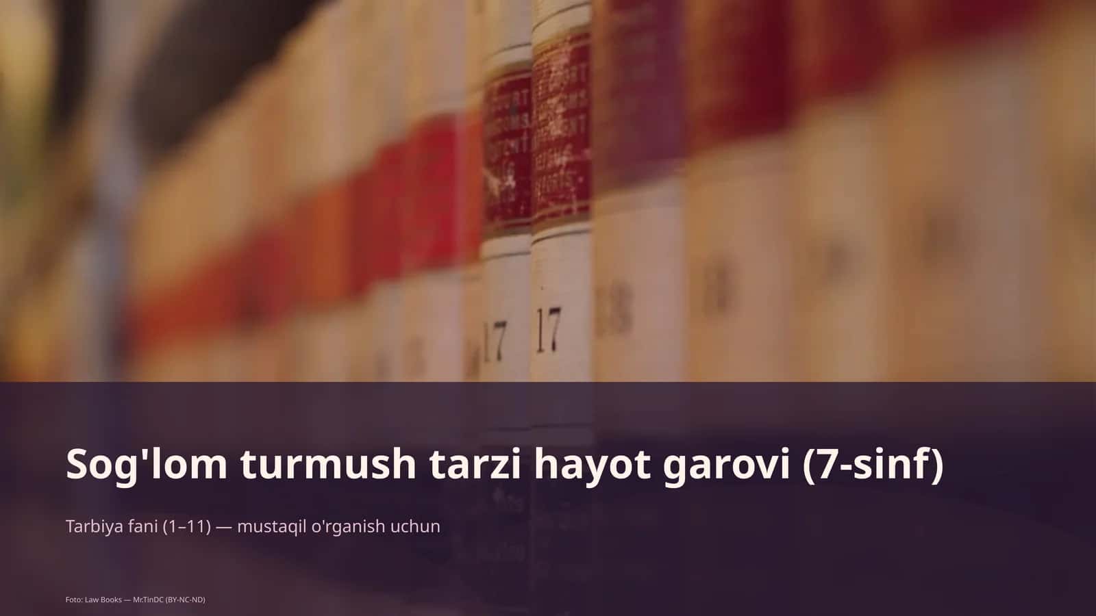 Sog'lom turmush tarzi hayot garovi (7-sinf) 1