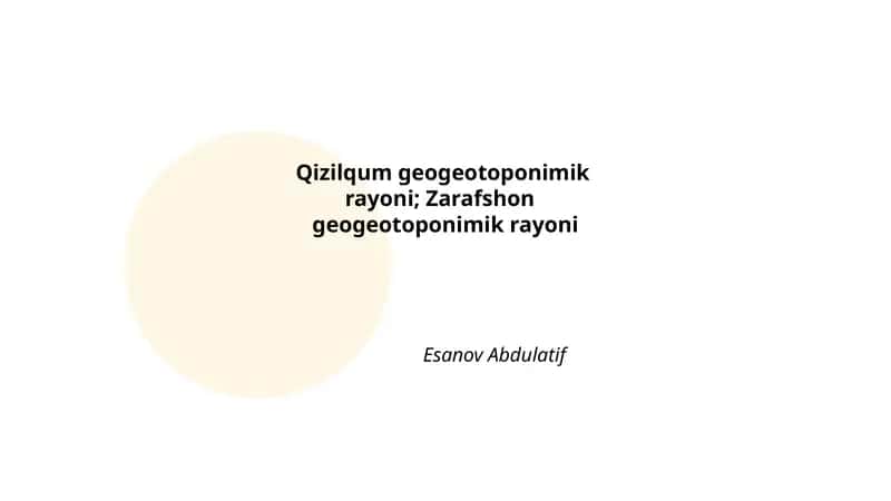 Qizilqum geogeotoponimik rayoni; Zarafshon geogeotoponimik rayoni 1