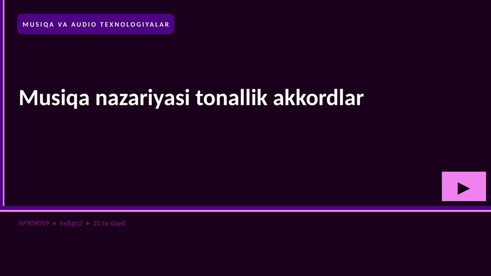 Musiqa nazariyasi tonallik akkordlar 1