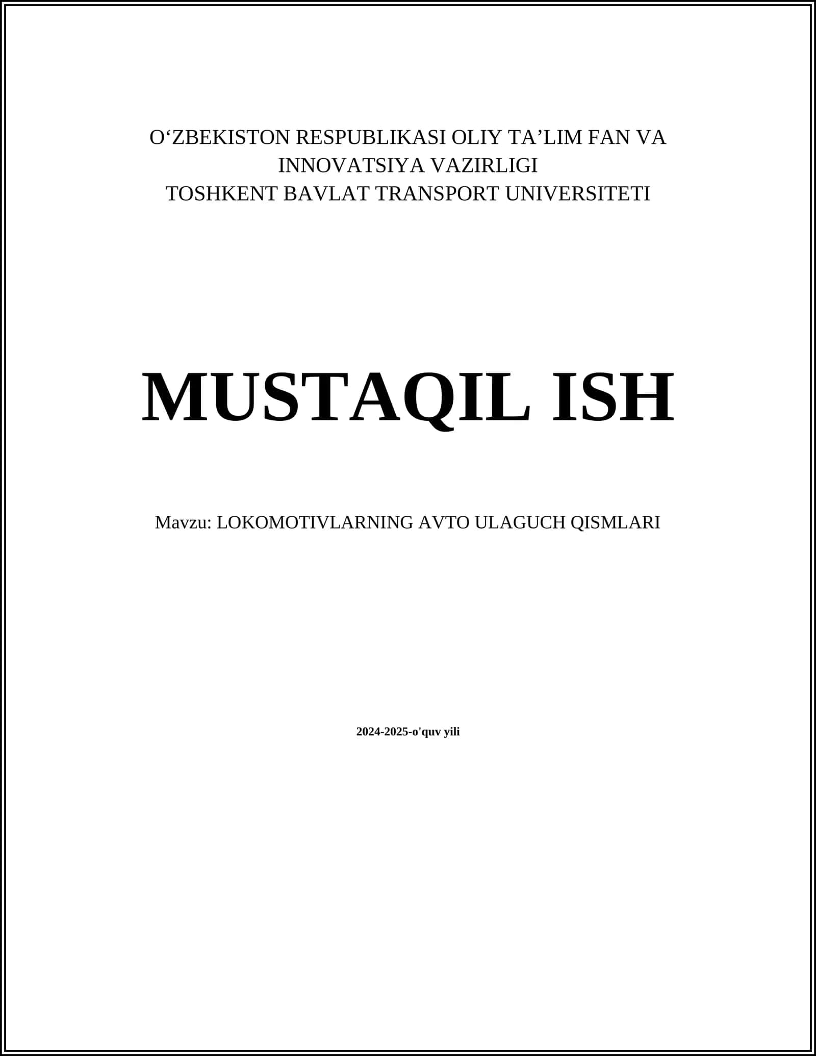 LOKOMOTIVLARNING AVTO ULAGUCH QISMLARI 1