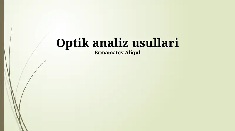 Optik analiz usullari 1