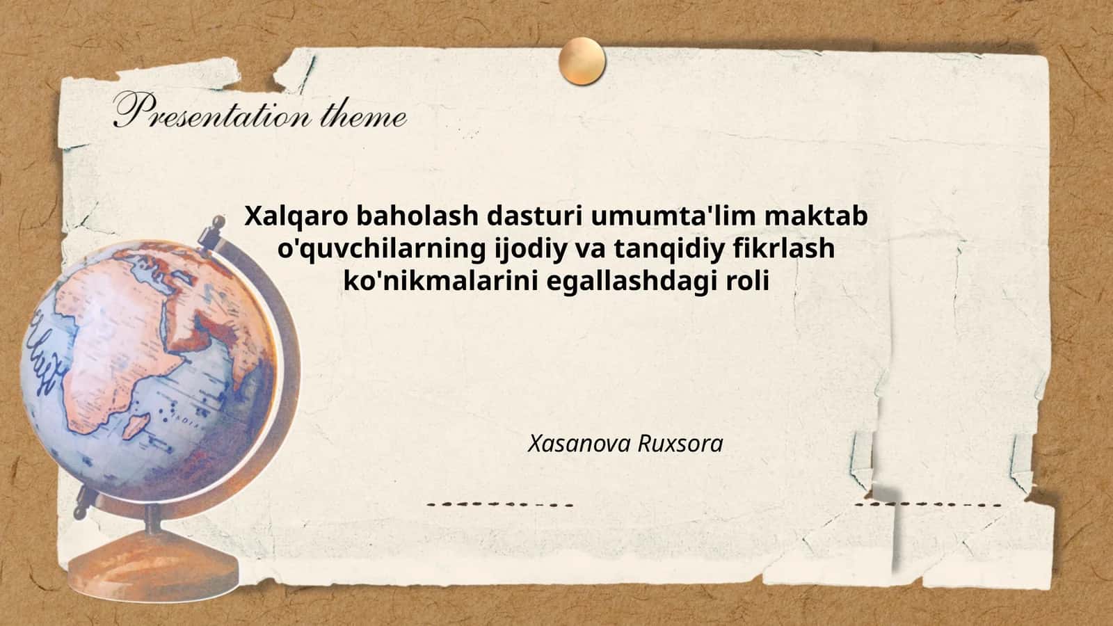 Xalqaro baholash dasturi umumta'lim maktab o'quvchilarning ijodiy va tanqidiy fikrlash ko'nikmalarini egallashdagi roli 1