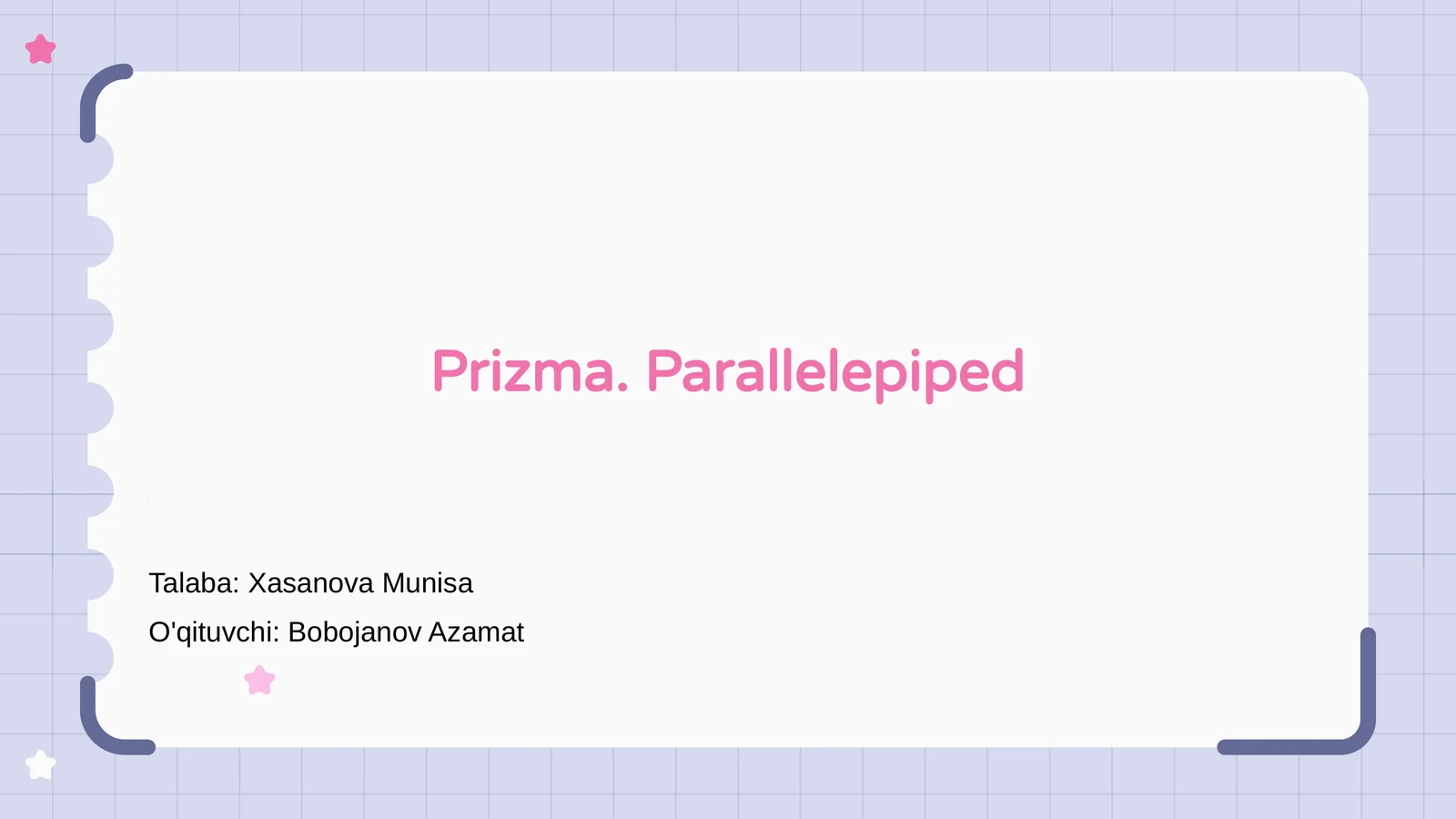 Prizma va Parallelepiped 1