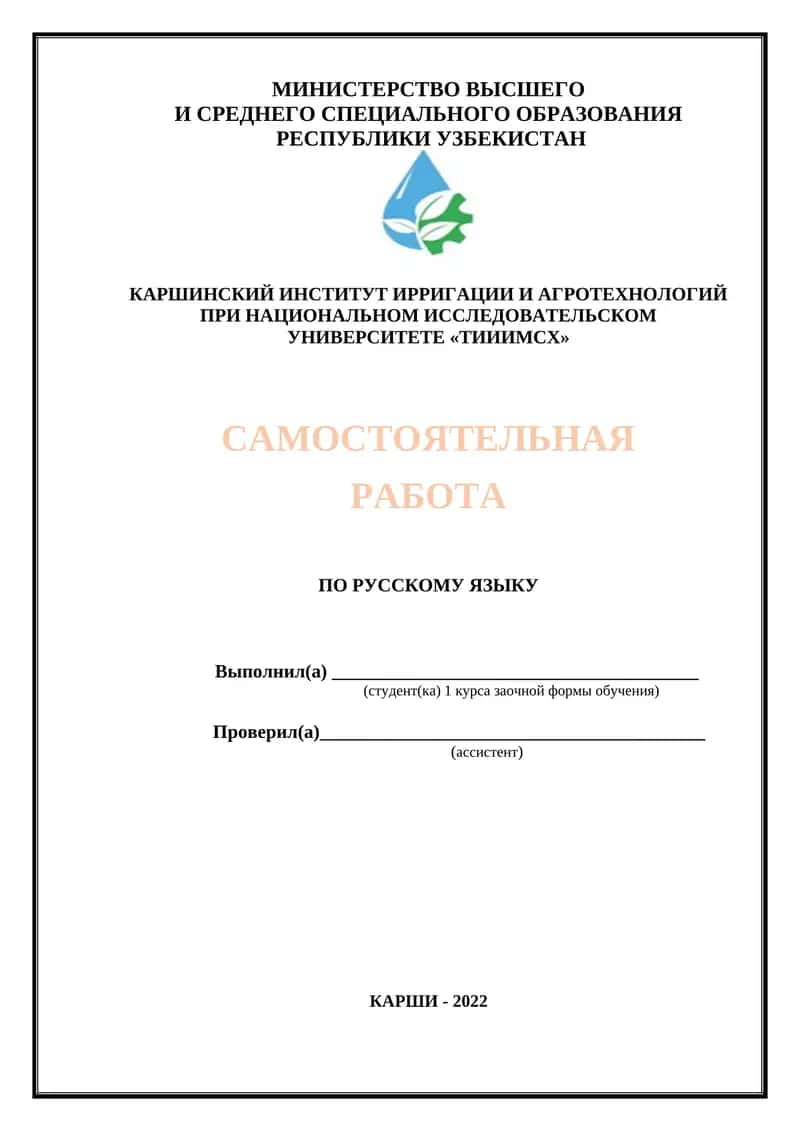 Самостоятельная работа по русскому языку 1