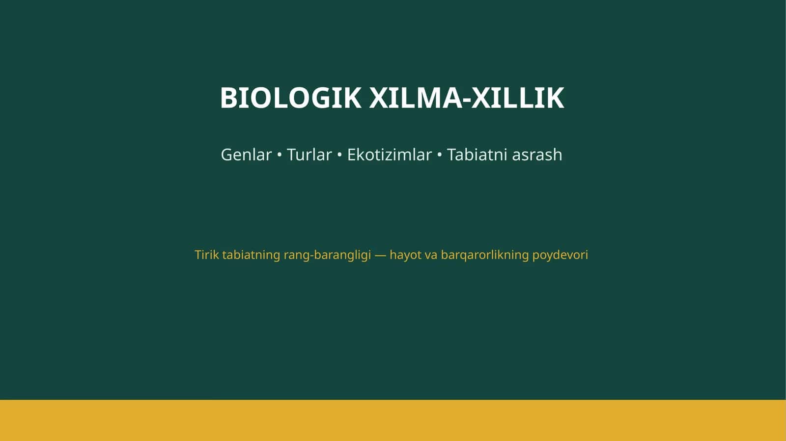 biologik xilma xillig 1