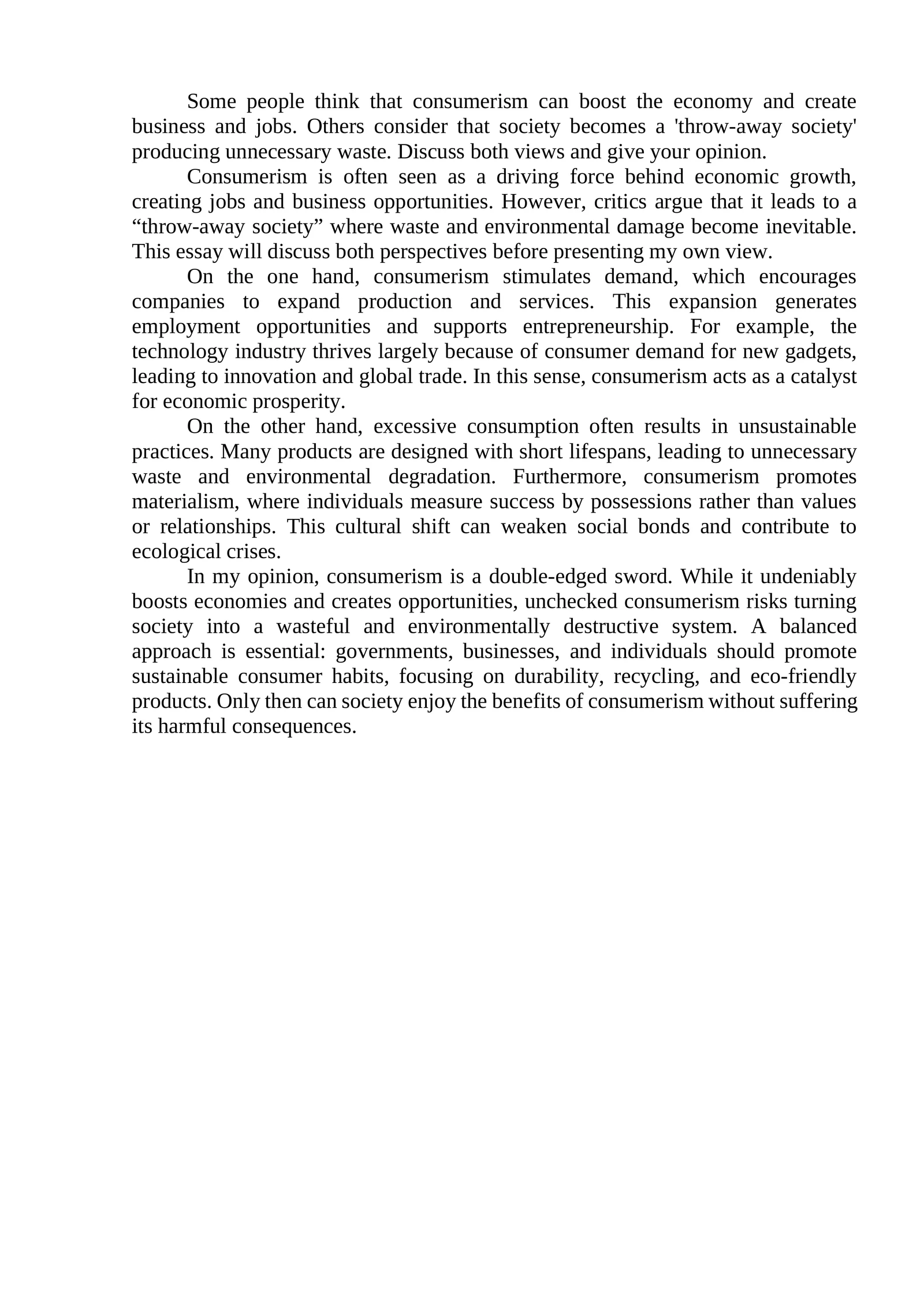Consumerism and Economic Growth 1