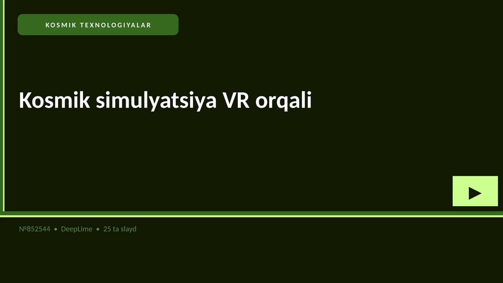 Kosmik simulyatsiya VR orqali 1