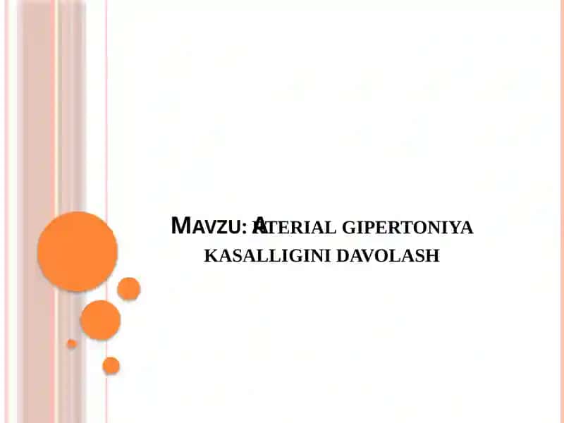 Arterial gipertoniya kasalligini davolash
