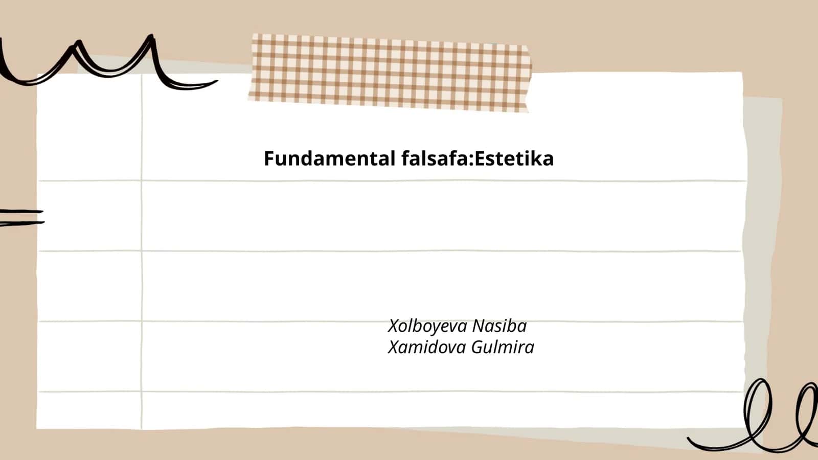 Fundamental falsafa:Estetika 1