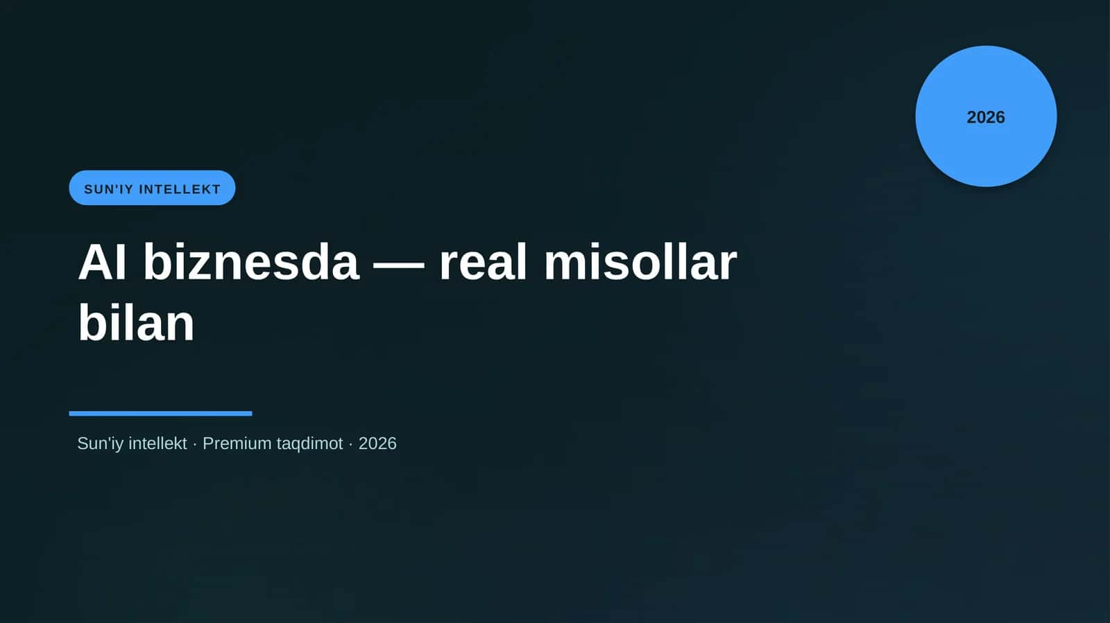 AI biznesda — real misollar bilan 1
