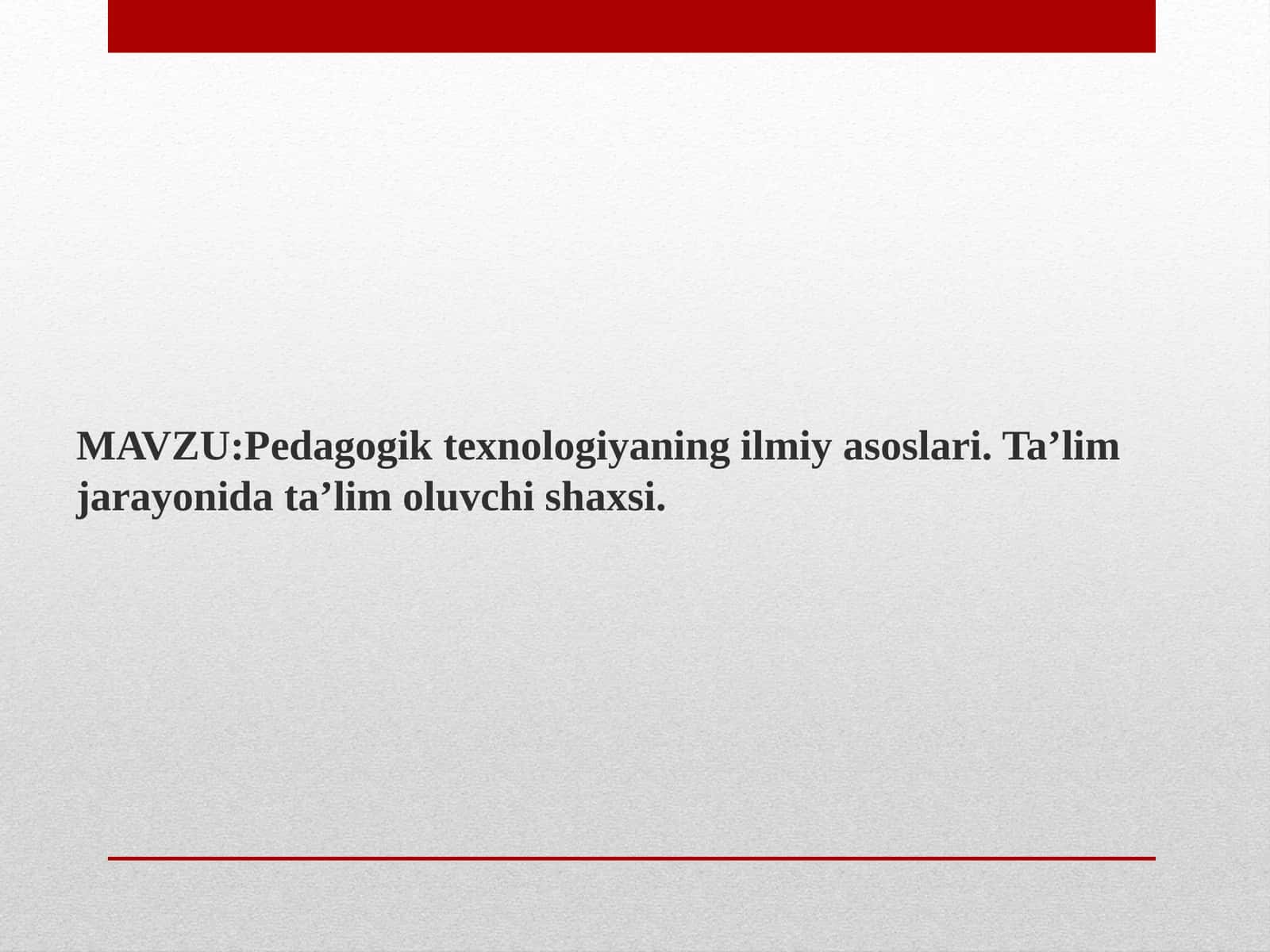 Pedagogiktexnologiya Darajalari 1