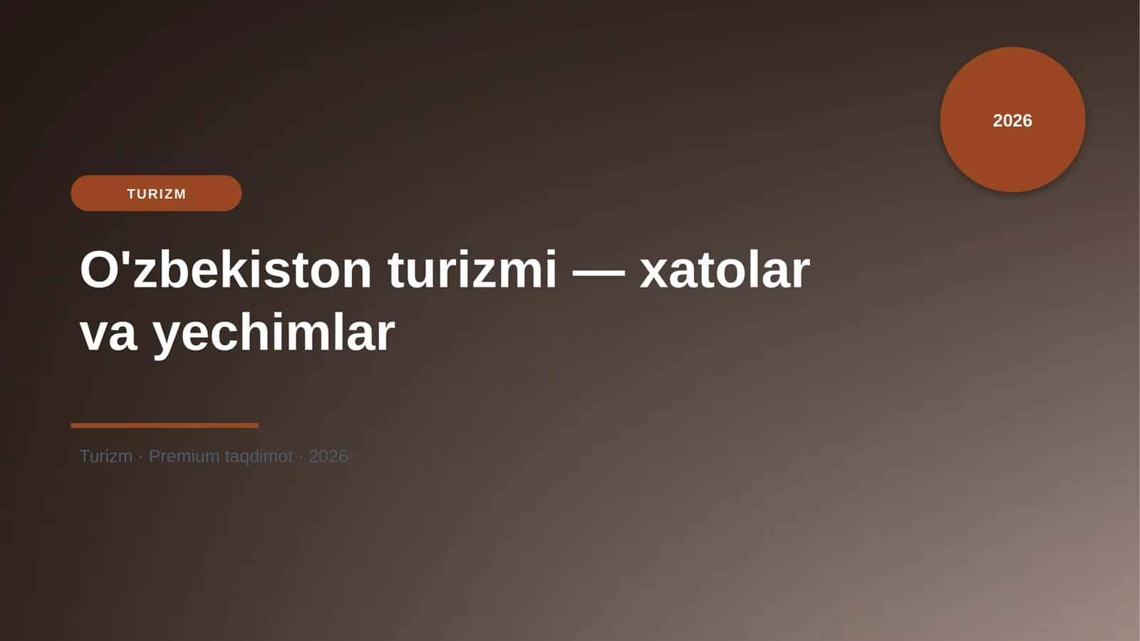 O'zbekiston turizmi — xatolar va yechimlar 1