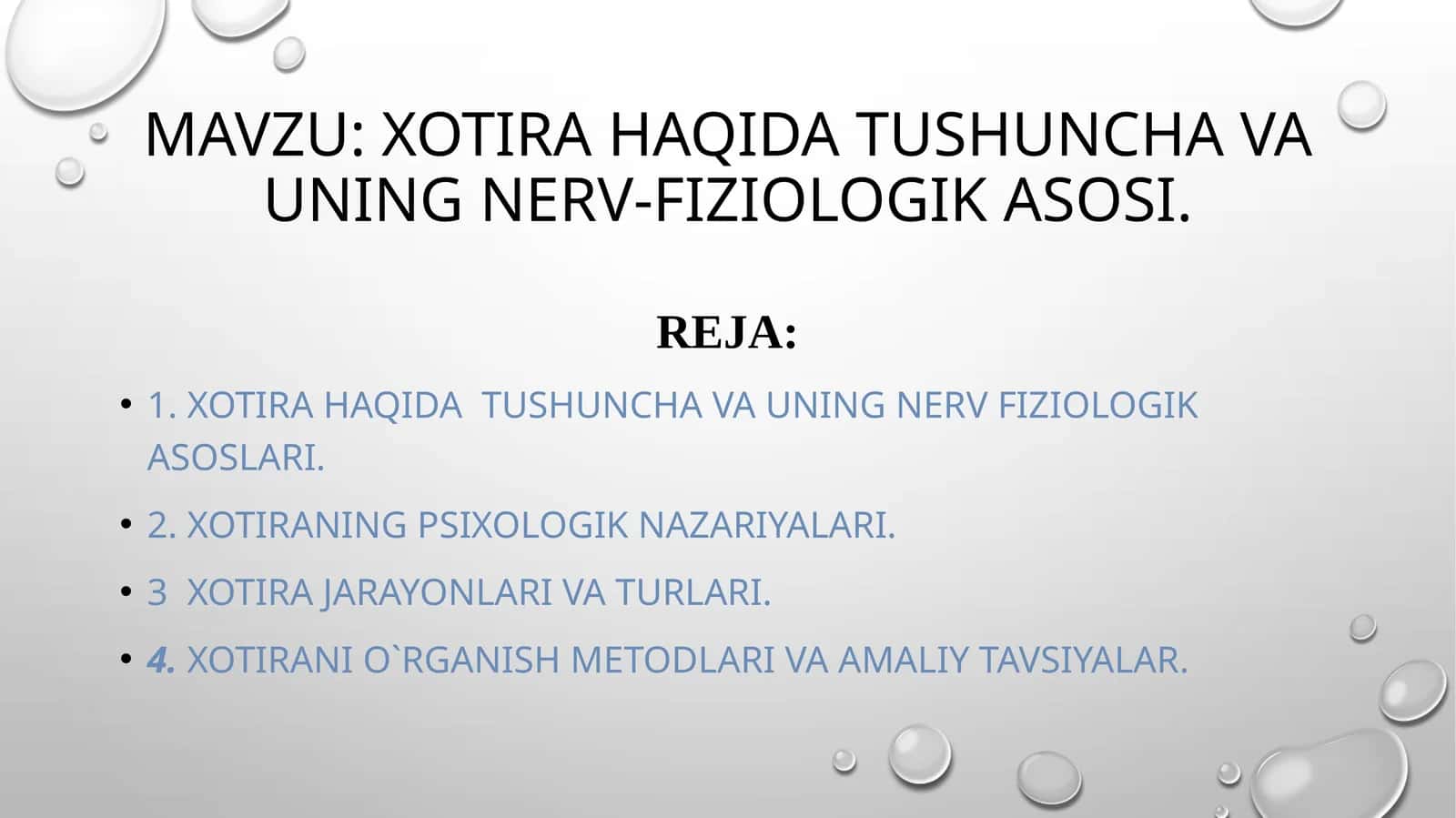 xotira haqida tushuncha va uning nerv-fiziologik asosi. 1