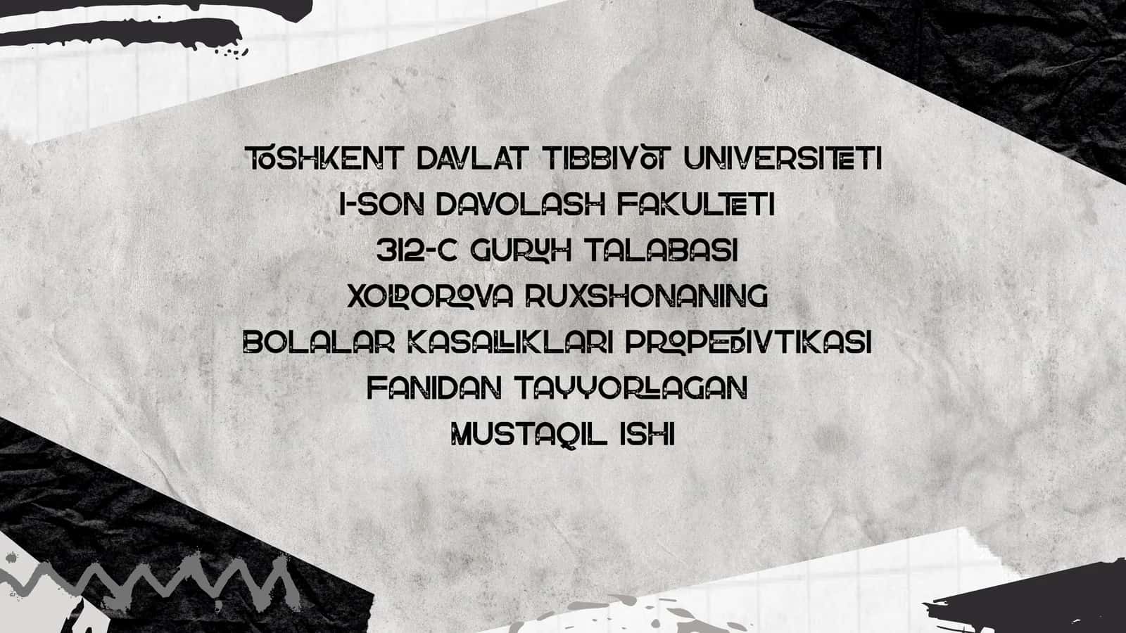Bolalar kasalliklari propedivtikasi 1