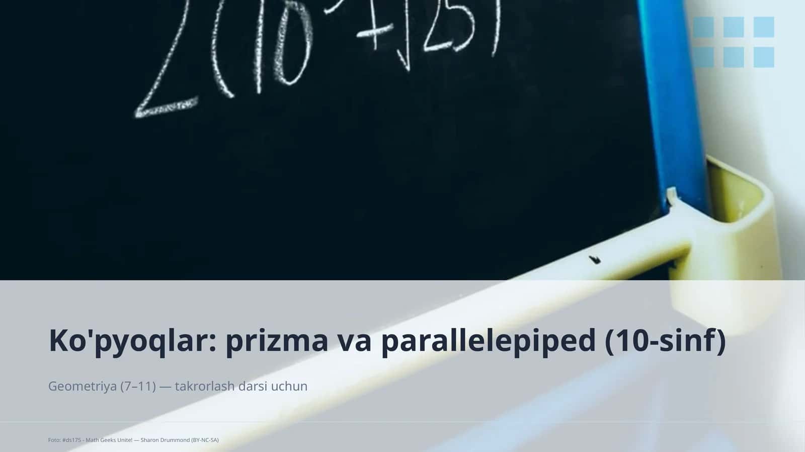 Ko'pyoqlar: prizma va parallelepiped (10-sinf) 1