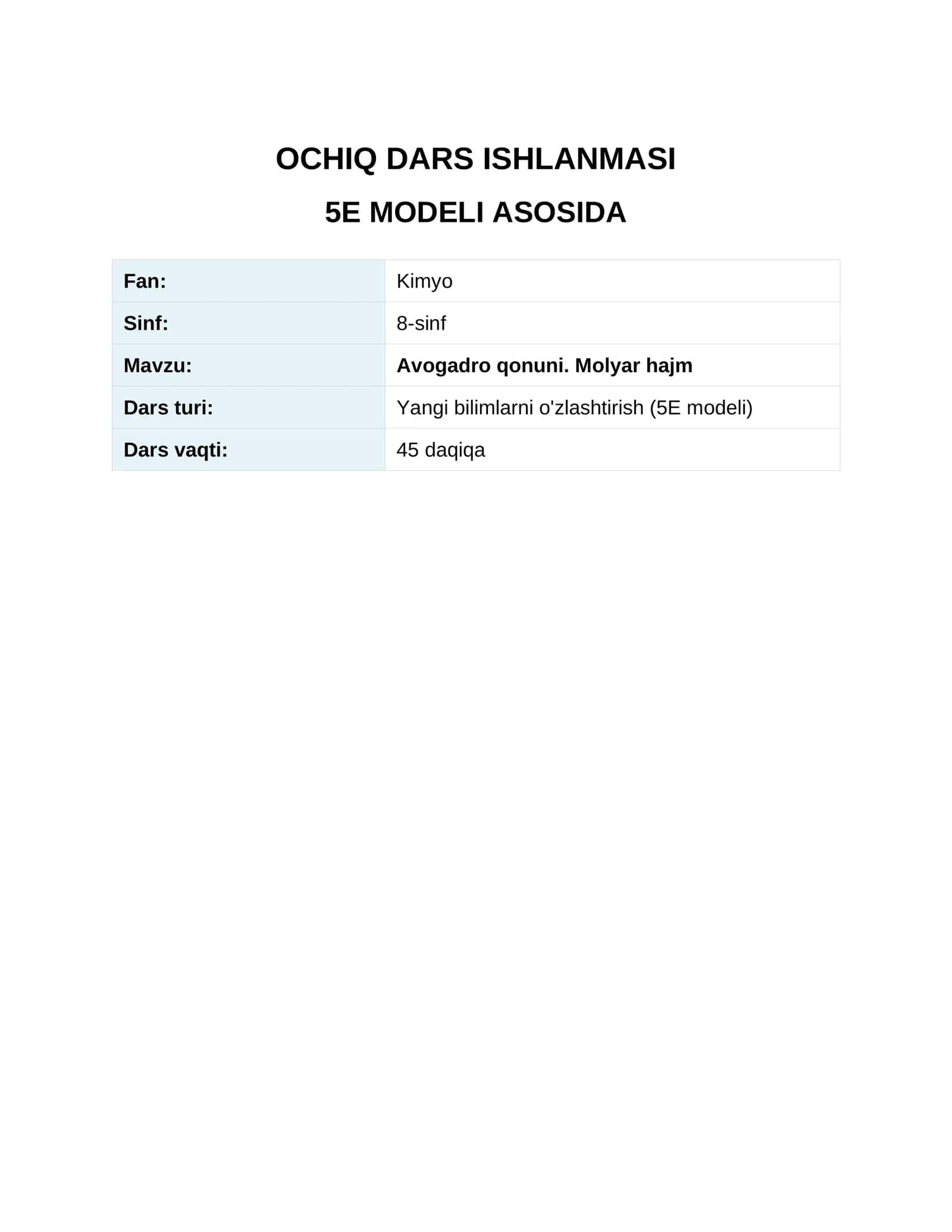 OCHIQ DARS ISHLANMASI 1