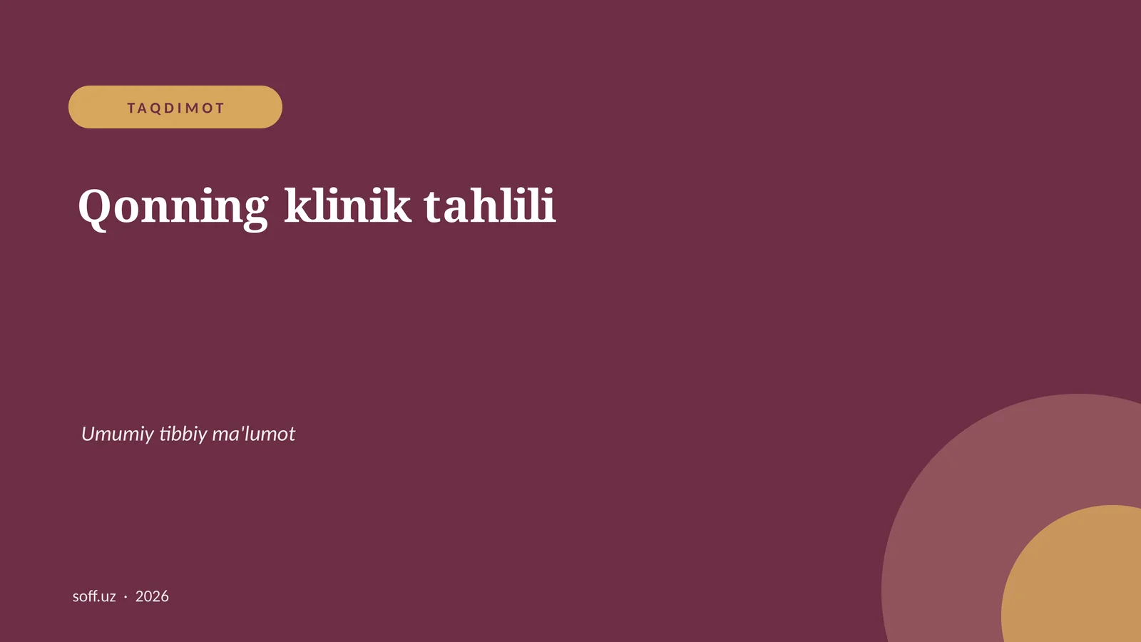Qonning klinik tahlili 1