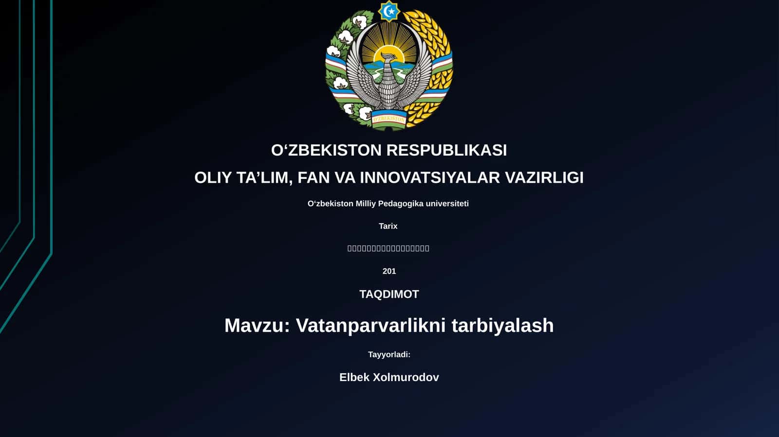 Vatanparvarlikni tarbiyalash 1