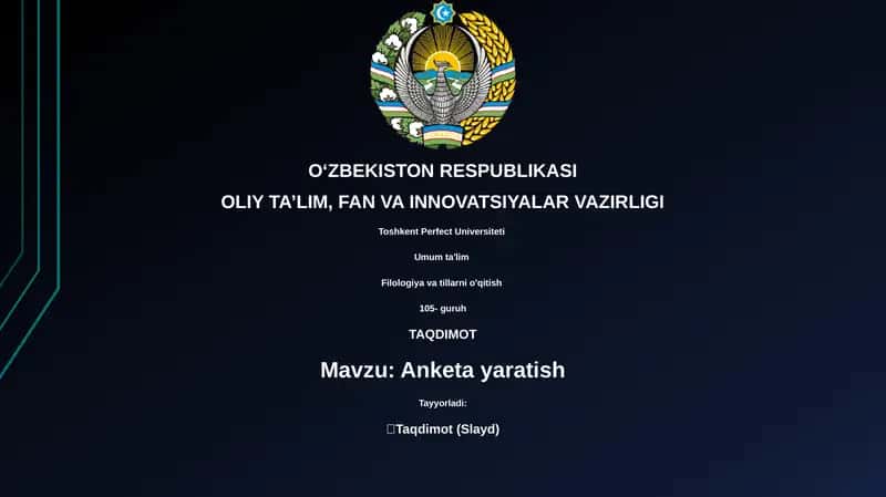 Anketa yaratish 1