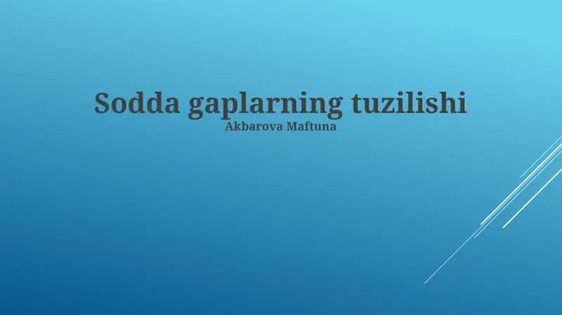 Oddiy Gapning Kichik Tarkibiy Qismlari 1