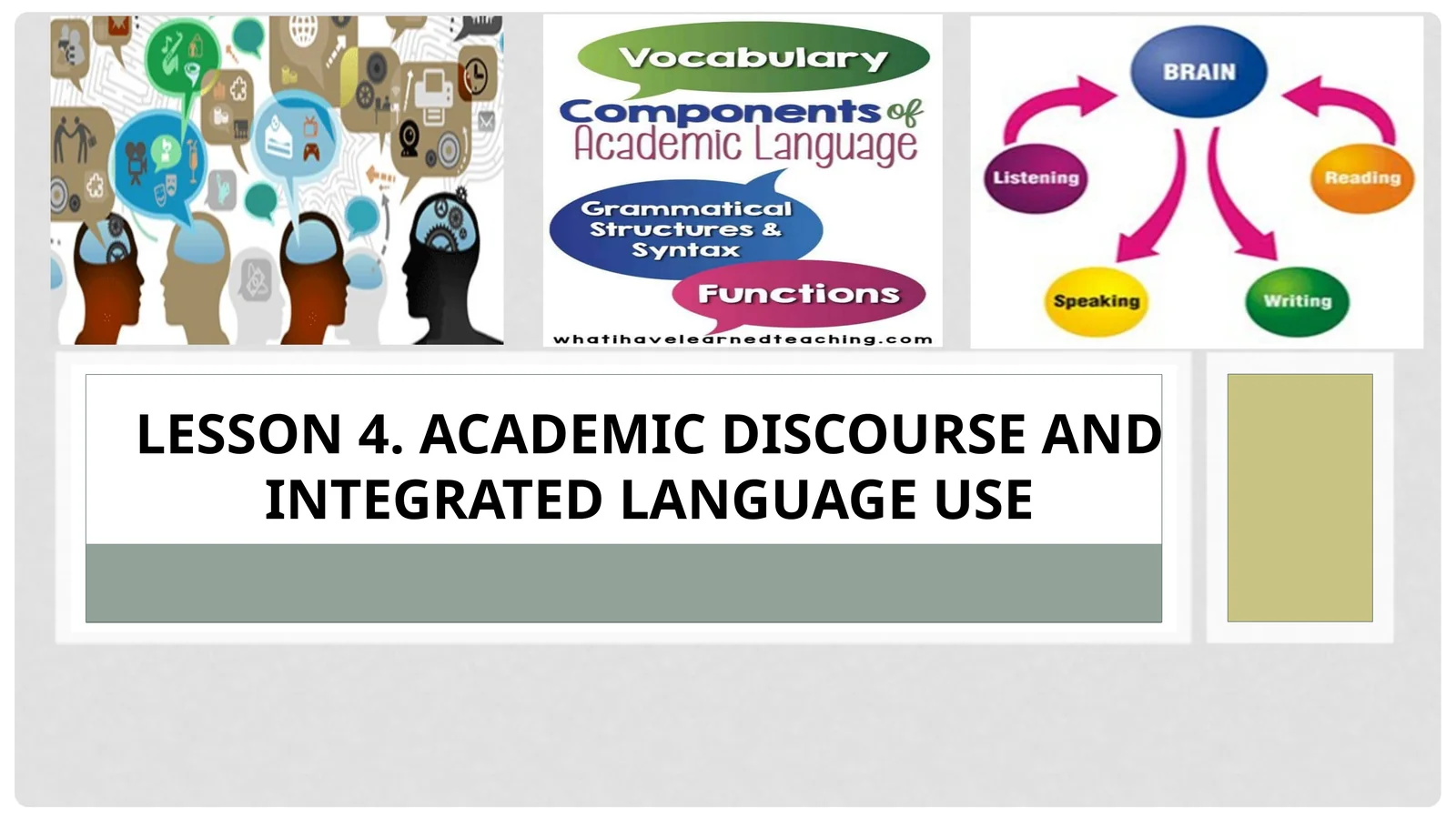 Academic Discourse and Integrated Language Use 1