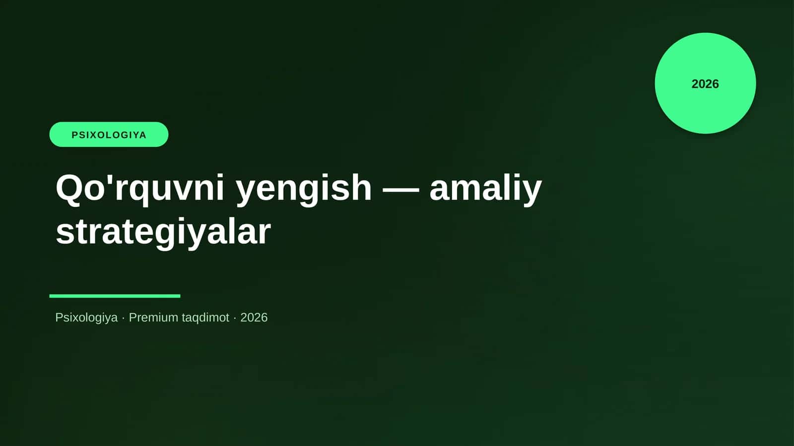 Qo'rquvni yengish — amaliy strategiyalar 1
