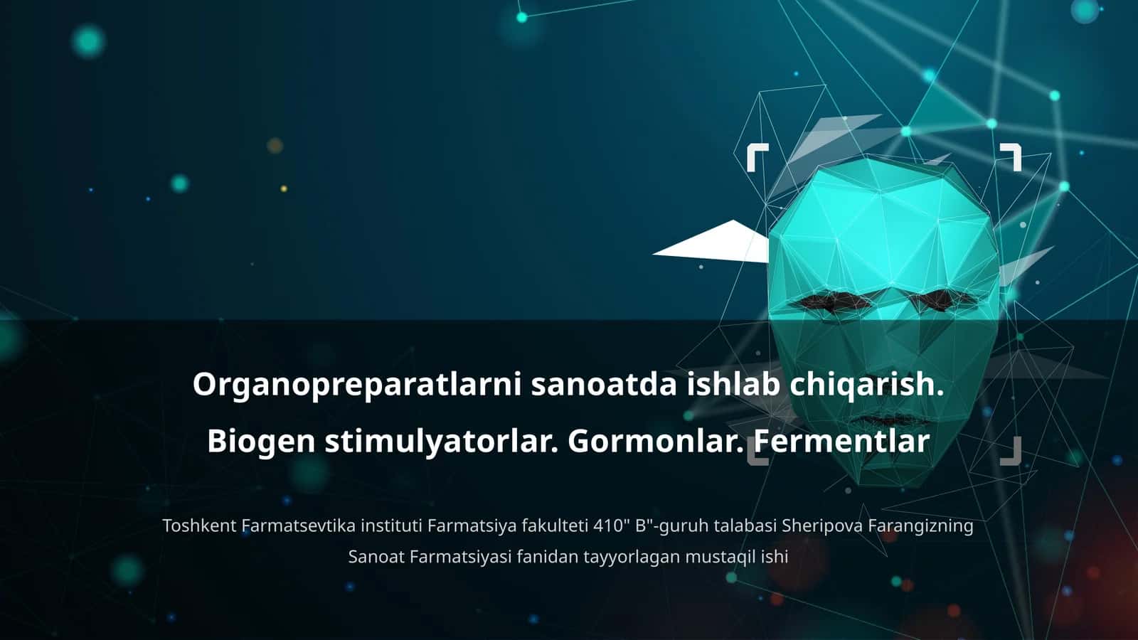 Organopreparatlarni sanoatda ishlab chiqarish 1