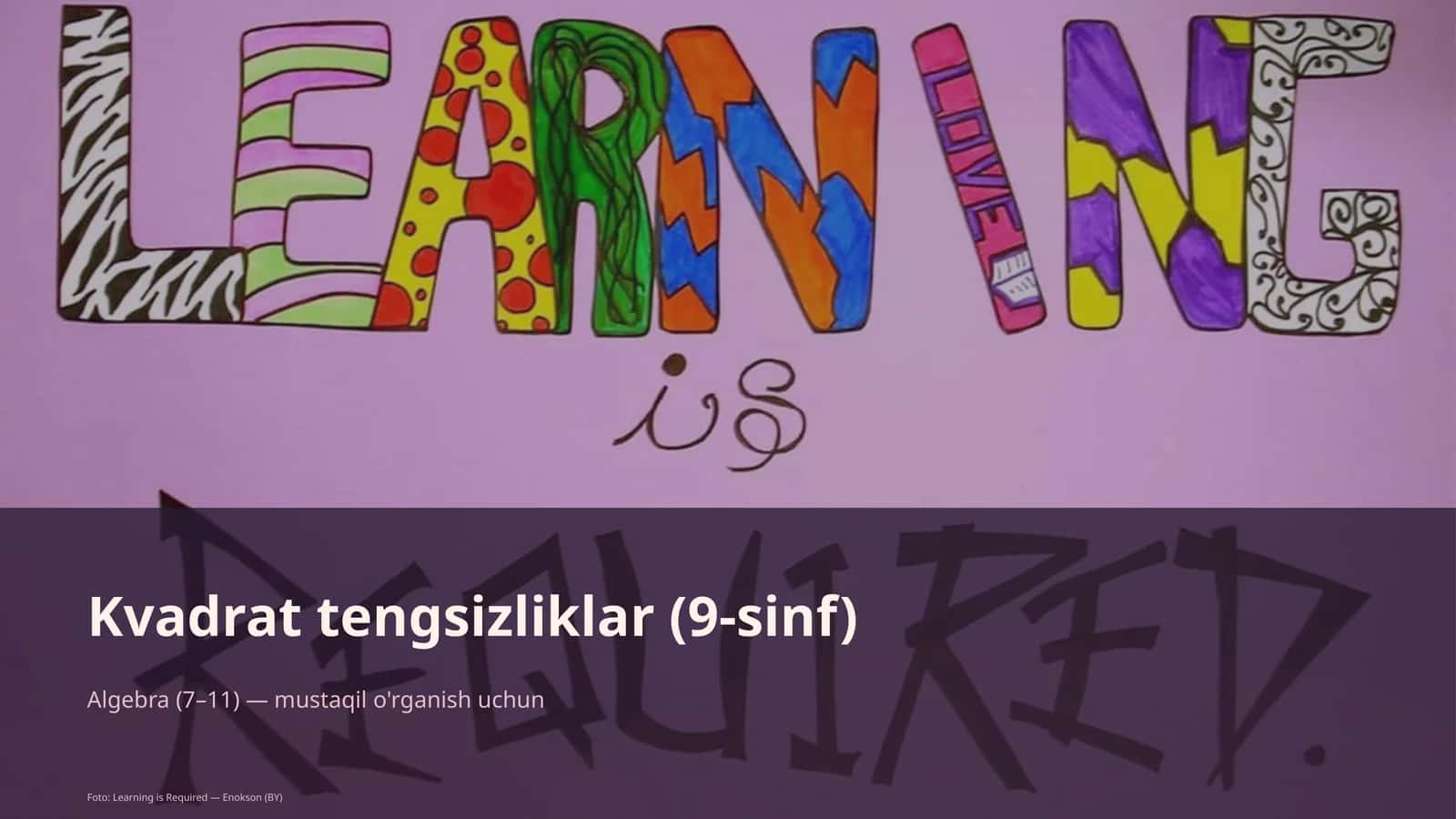 Kvadrat tengsizliklar (9-sinf) 1