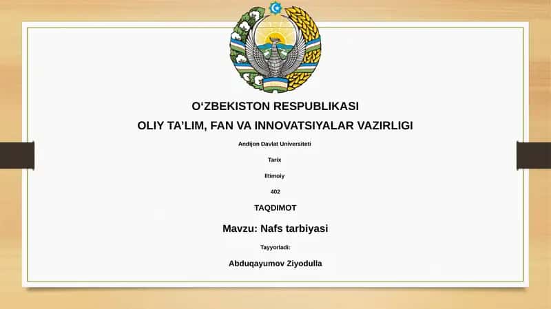 Nafs tarbiyasi 1