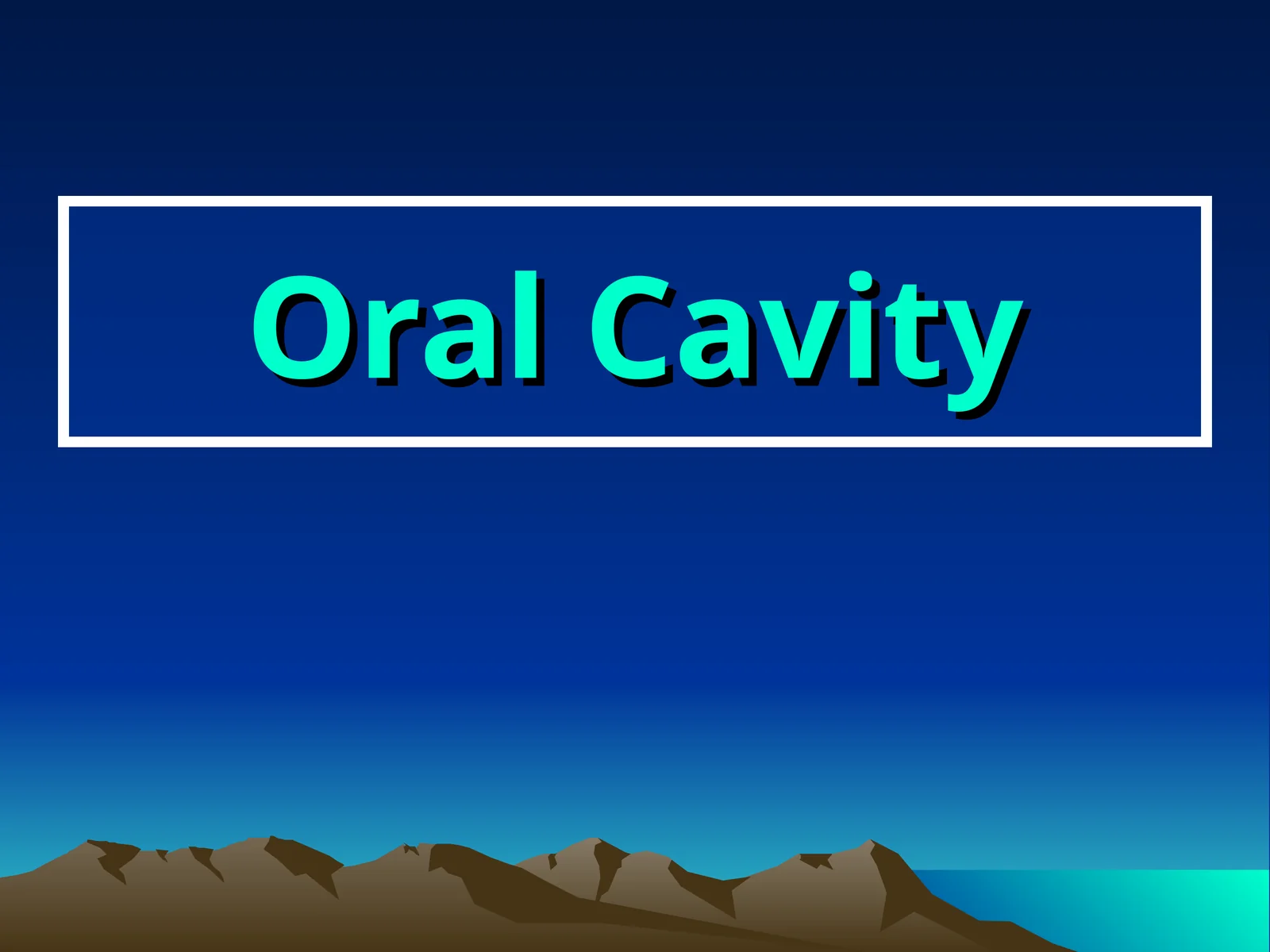 Oral Cavity 1