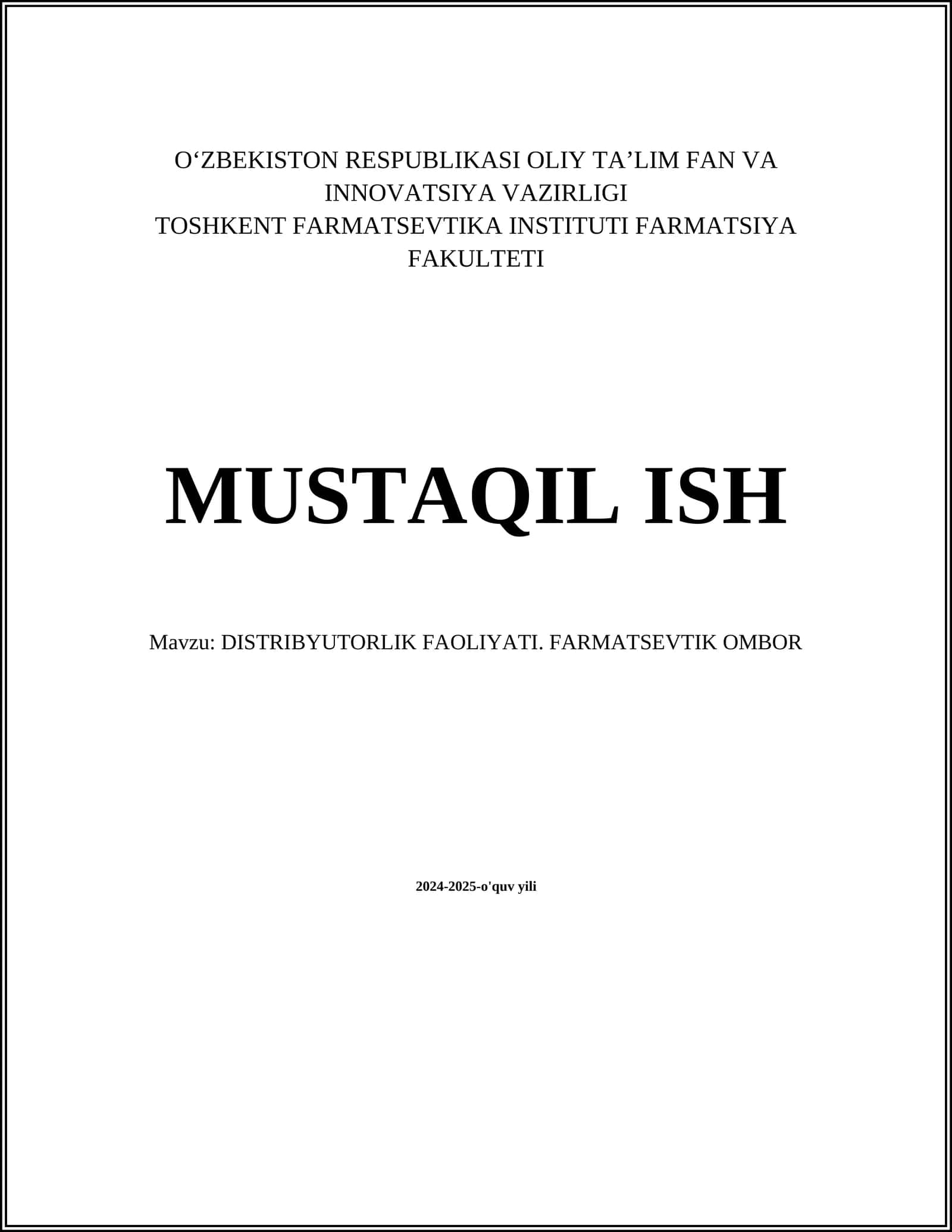 DISTRIBYUTORLIK FAOLIYATI 1