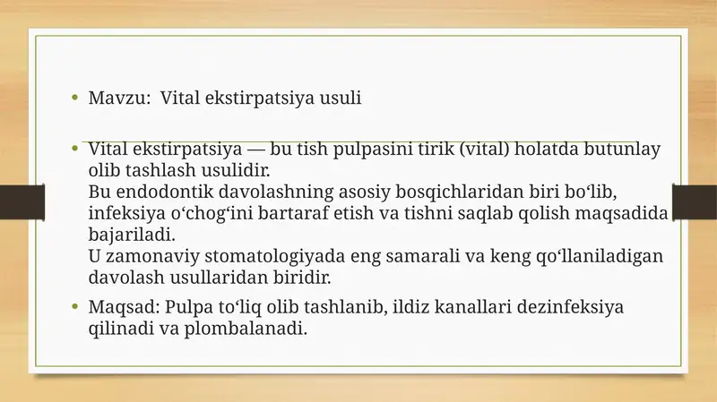 Vital ekstirpatsiya usuli 1