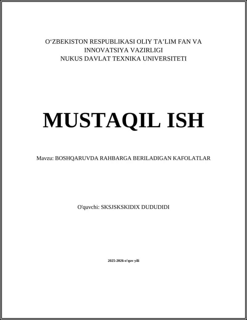 Mehnat shartnomasida rahbar uchun kafolatlar 1