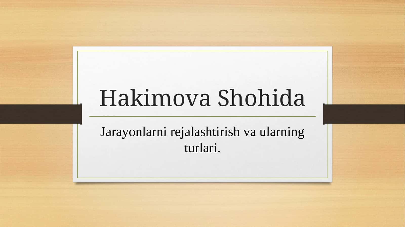 Jarayonlarni Rejalashtirish 1