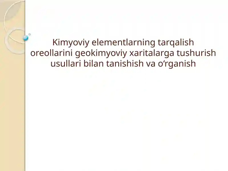 Kimyoviy elementlarning tarqalishi