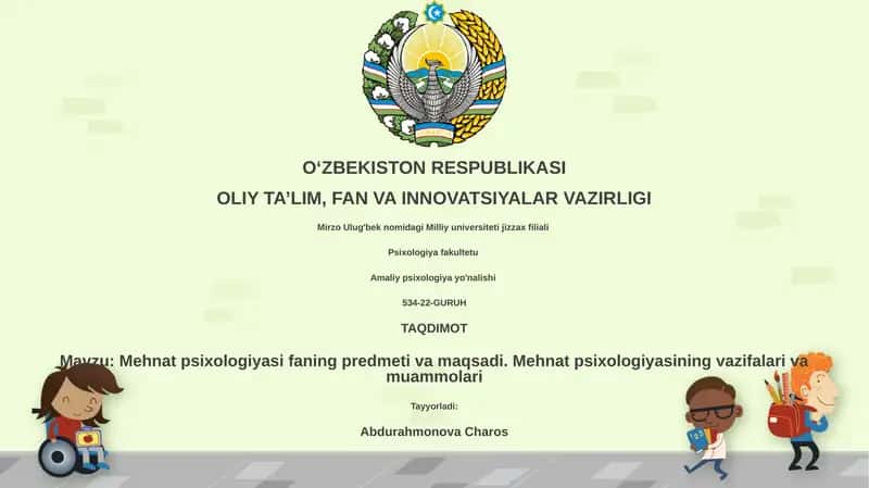 Mehnat psixologiyasi 1