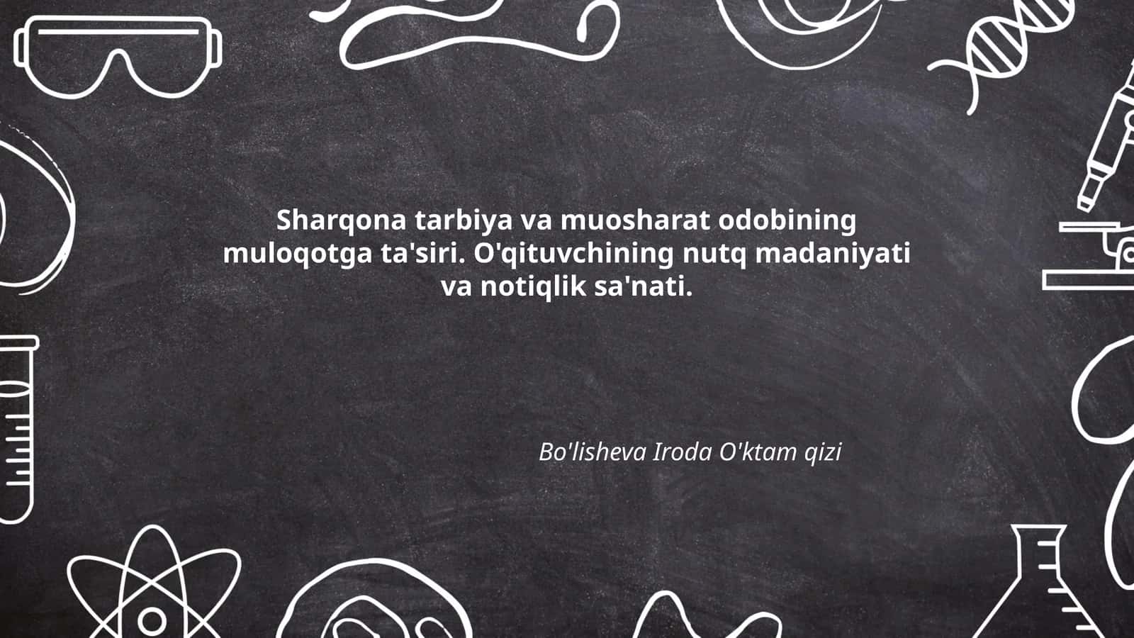 Sharqona tarbiya va muosharat odobining muloqotga ta'siri 1