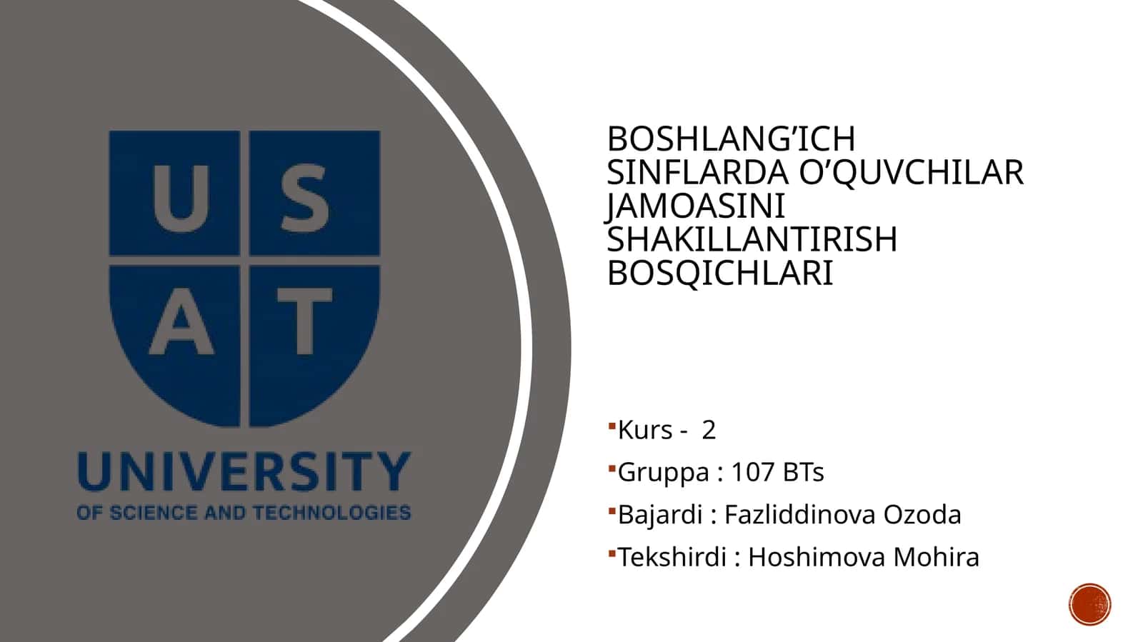 Boshlang’ichsinflardao’quvchilarjamoasinishakillantirishbosqichlari 1