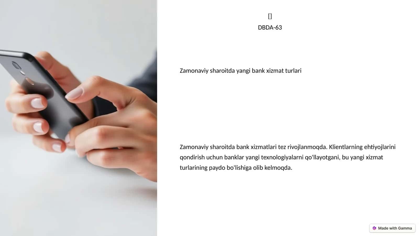Raqamli bankchilik xizmatlari 1