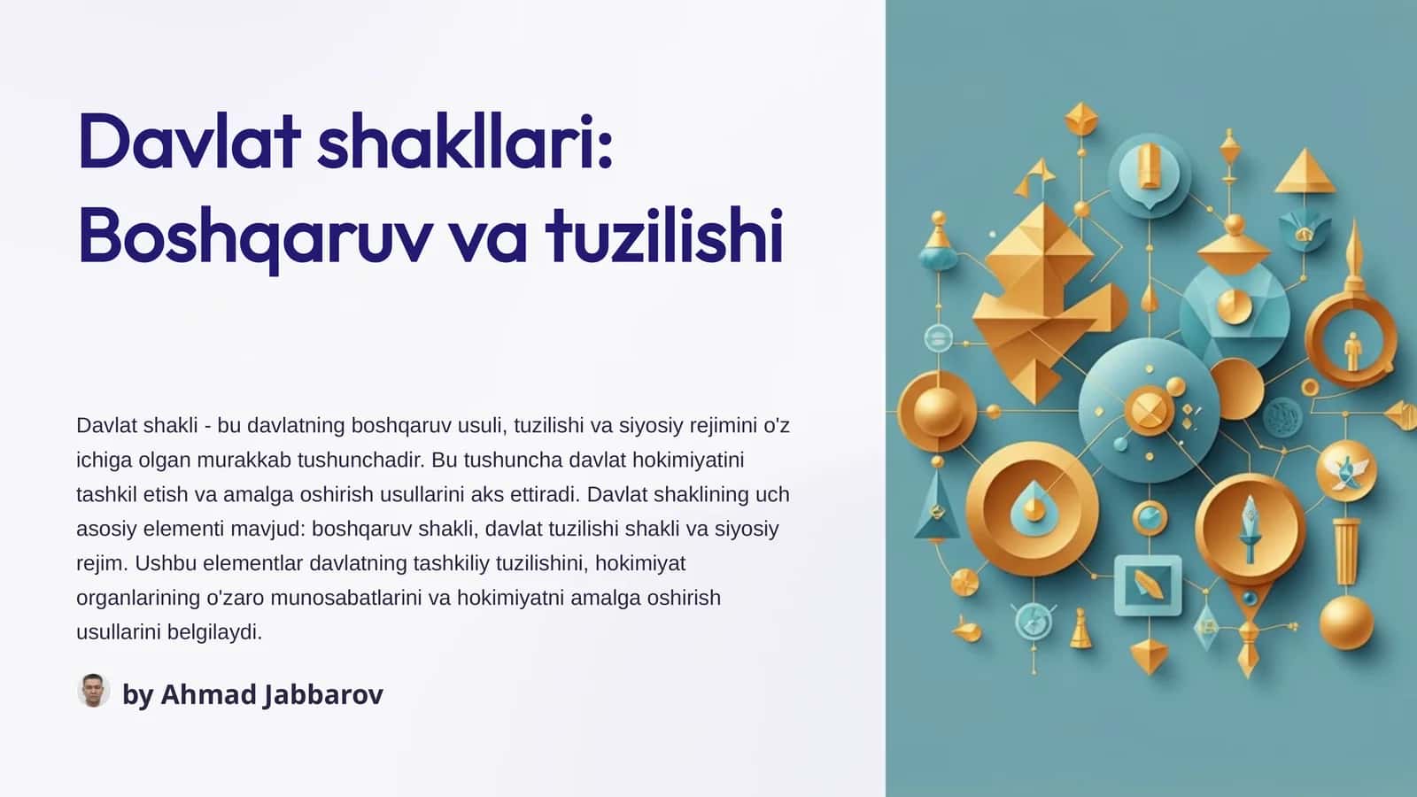 Davlat shakllari:Boshqaruvvatuzilishi 1