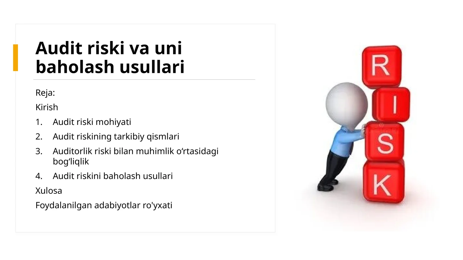 Audit riskini baholash usullari 1