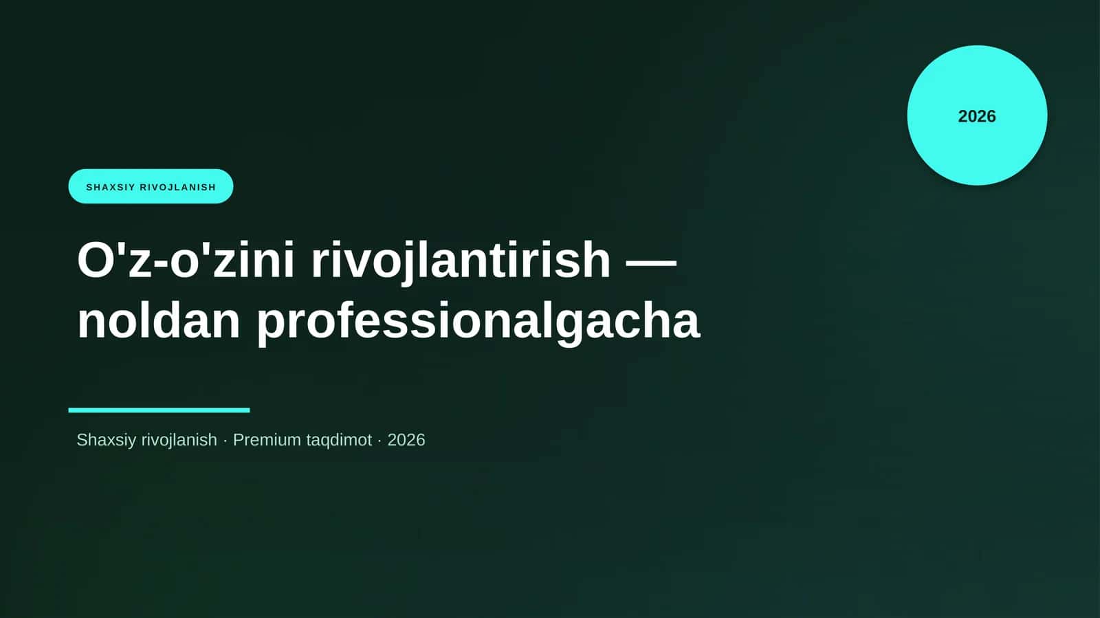 O'z-o'zini rivojlantirish — noldan professionalgacha 1