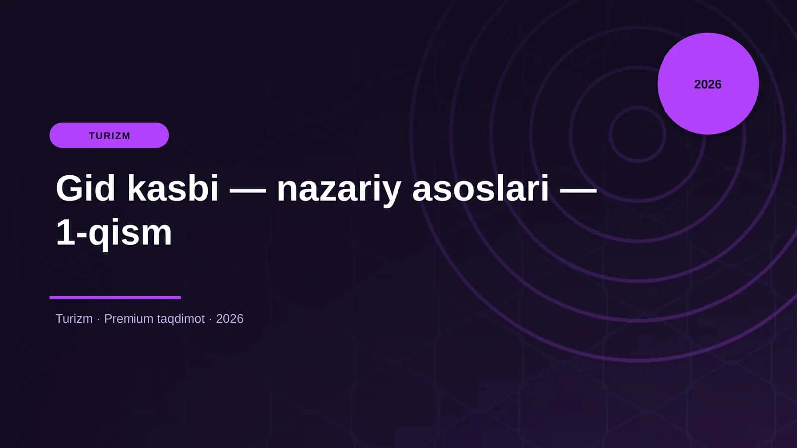 Gid kasbi — nazariy asoslari — 1-qism 1