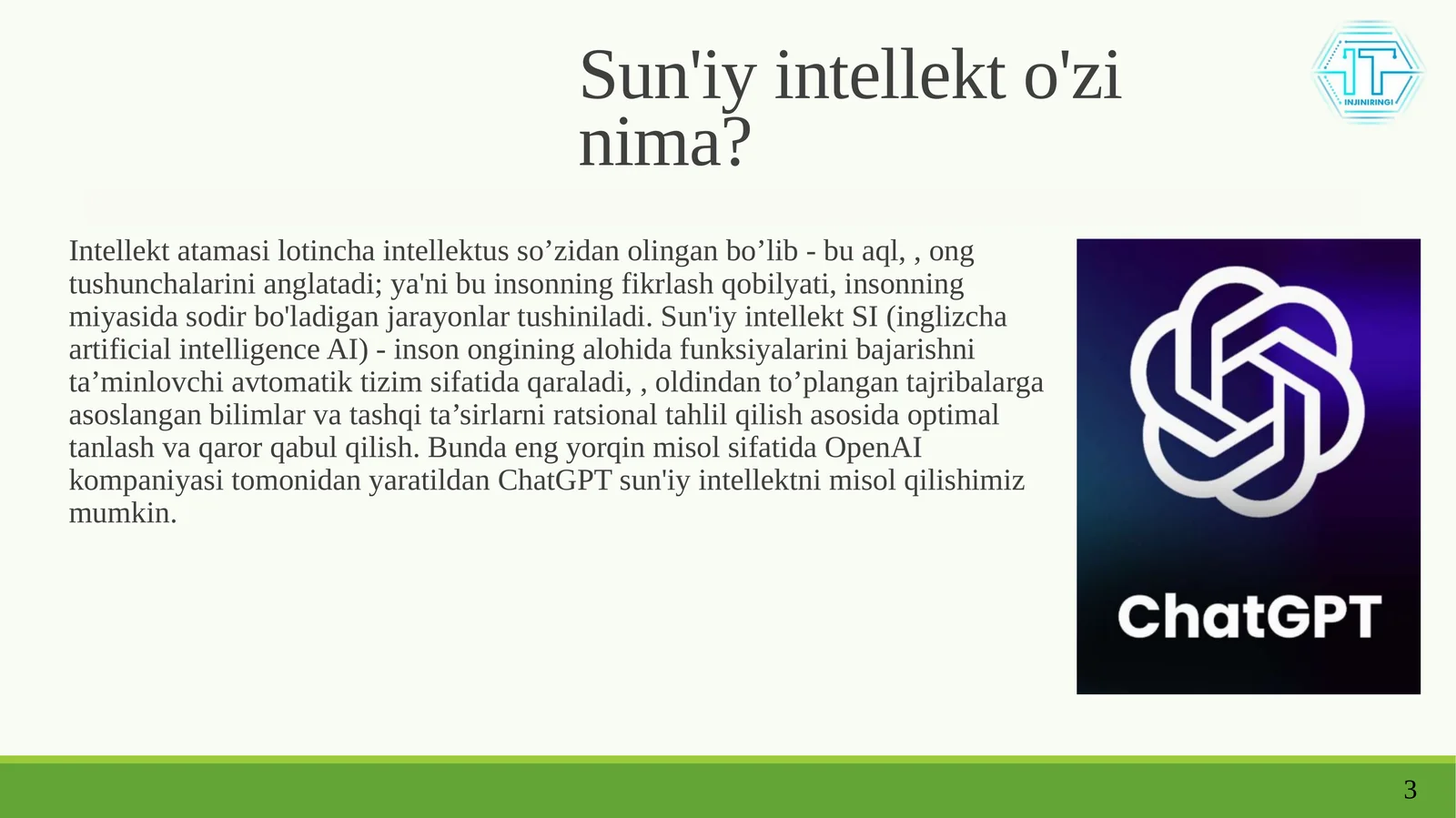 Sun'iy Intellekt 1