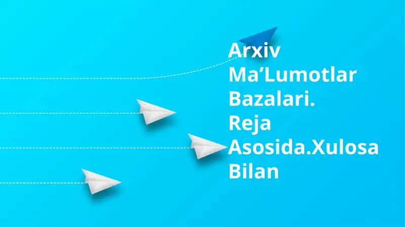 Arxiv MaʼLumotlar Bazalari 1