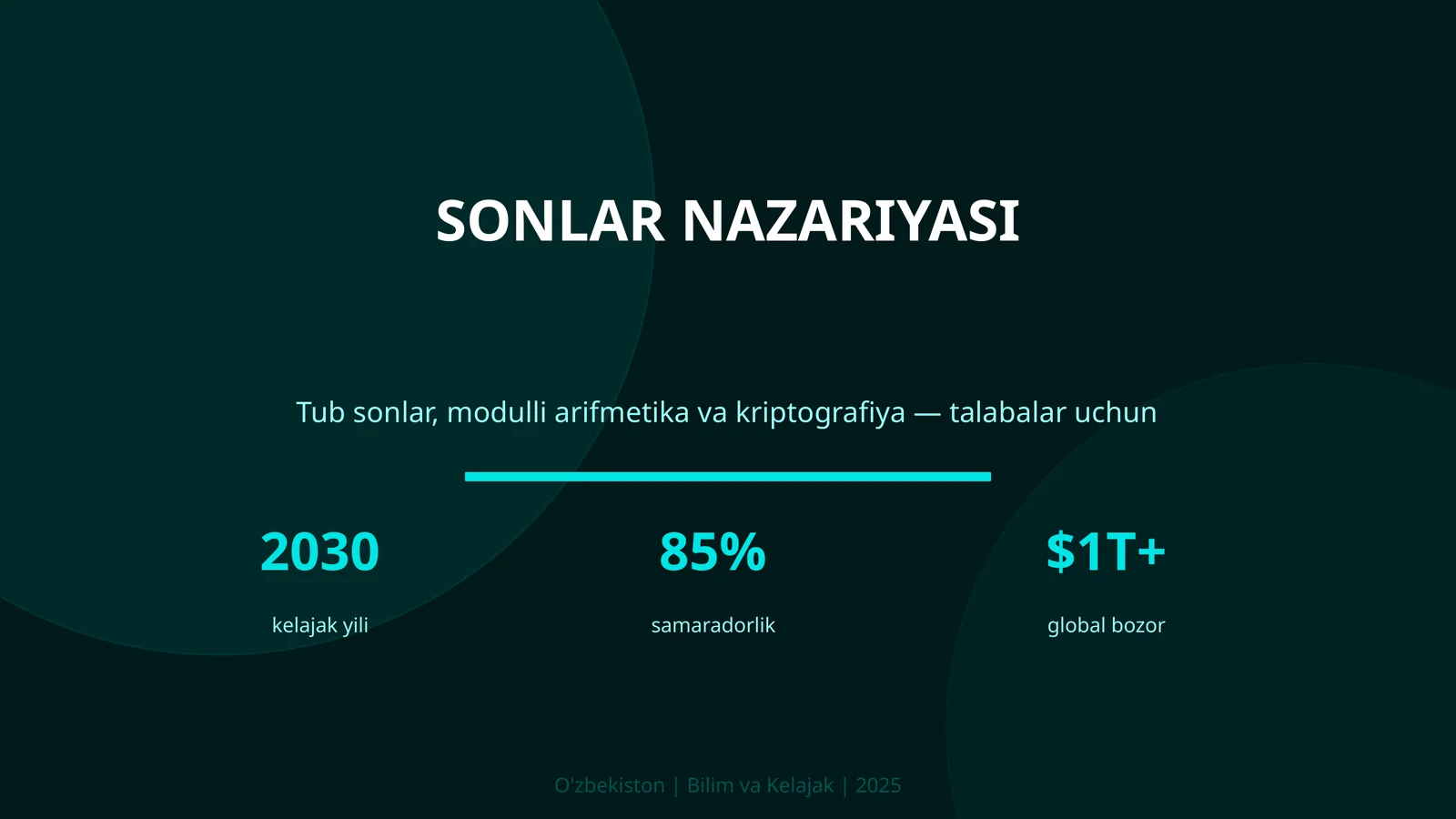 SONLAR NAZARIYASI 1