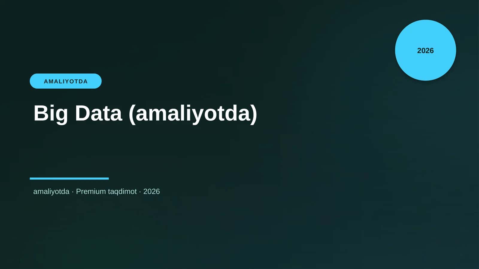 Big Data (amaliyotda) 1