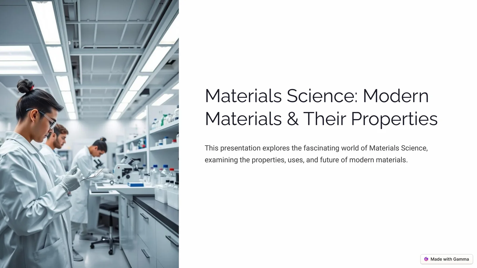 Materials Science Modern Materials & Their Properties 1