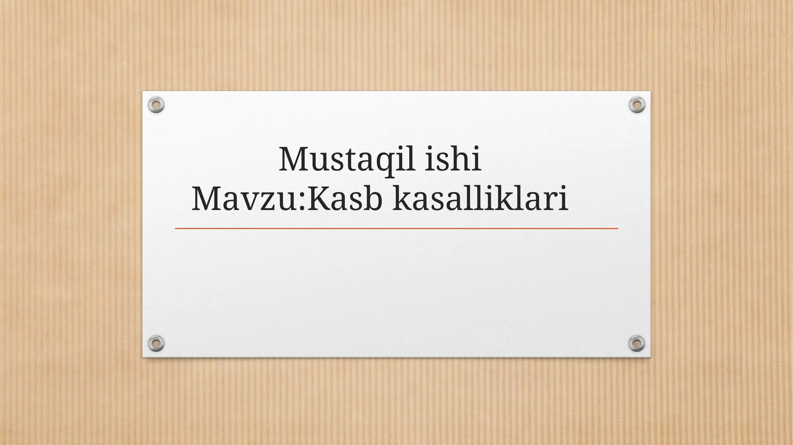 Kasb kasalliklari 1